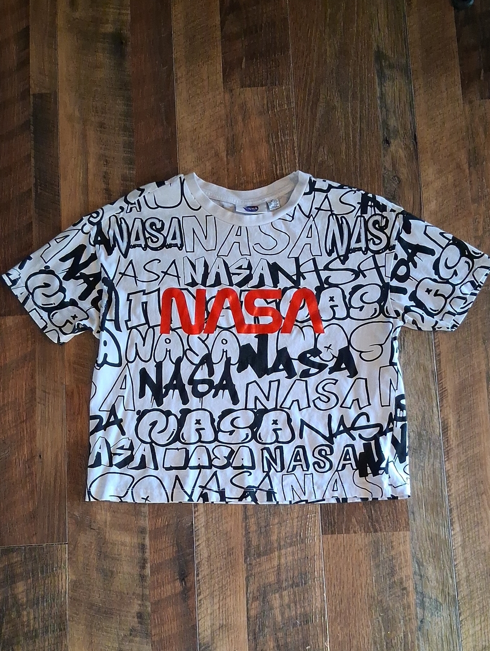 NASA Cropped Graffitti Graphic Tee